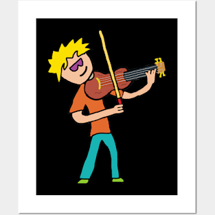 Violinist Playing Violin Posters and Art